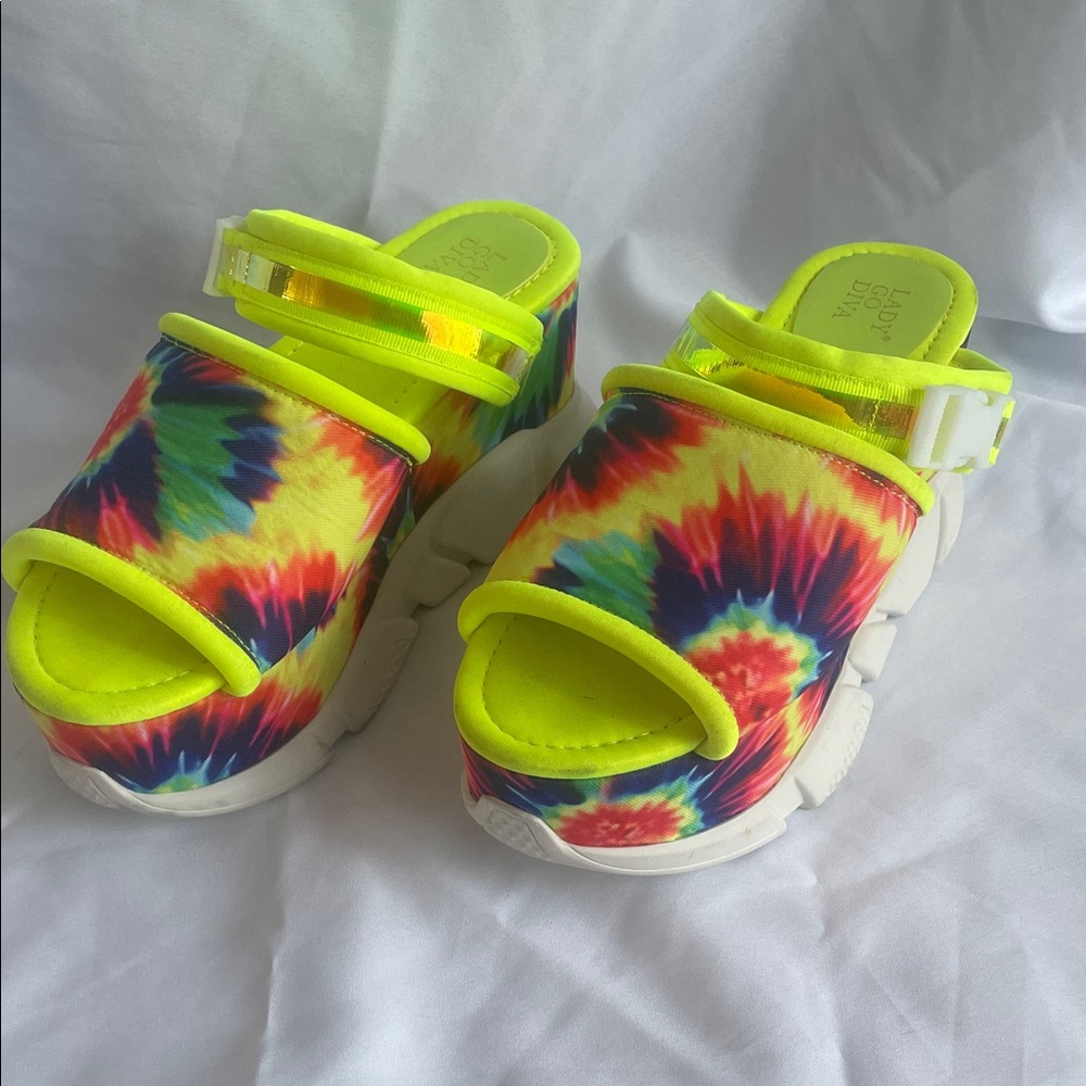 Colorful Tie-Dye ladies platform Shoes